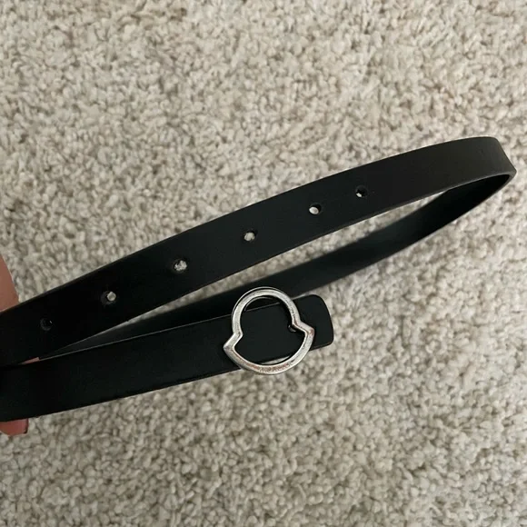 Moncler Narrow Black Logo Belt Moncler Black Matte Logo Belt Moncler main image 3